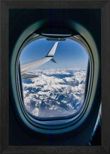Airplane window flight framed - airplane,