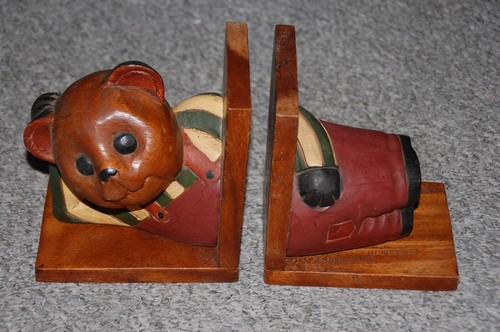 Vintage wooden teddy - wooden,