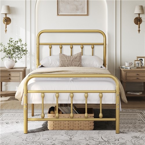 Single metal bed frame vintage - bed,