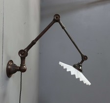 Early Vintage Antique Brass Dugdills Daisy Wall Desk Table Lamp Light