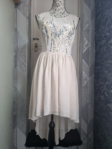 Cream embellished dipped hem - cream,