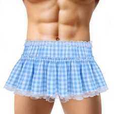 Sexy Mens Women's Sissy Lingerie Dress Mini Skirt Lace Panties Underwear Skirts