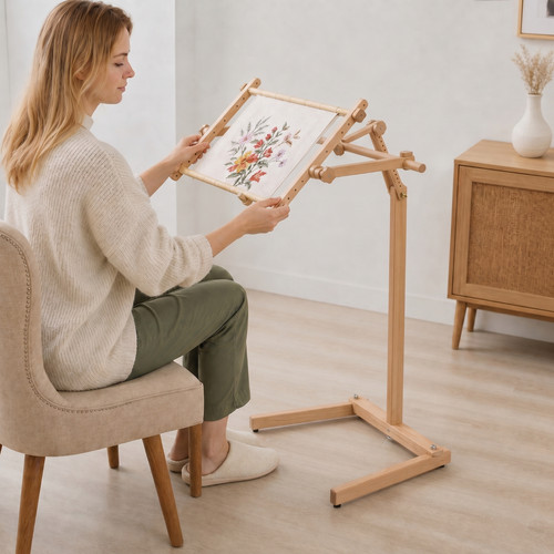Embroidery stand wood floor - wood,