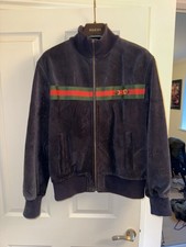 Gucci Navy Blue Suede Bomber Jacket