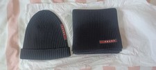 Prada Black Beanie and scarf
