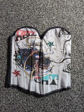 Corset Top Large Grey Hellcat Basque Overbust Gothic Steampunk