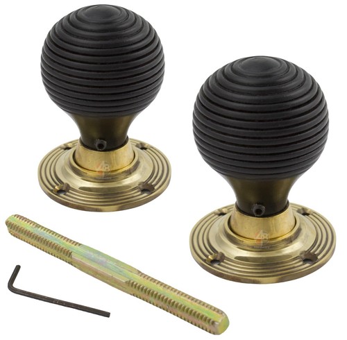 Ebonised aged brass wooden - aged,