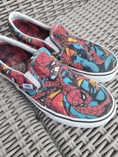 Spider-Man Print Vans Size 6 Slip On
