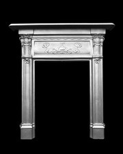 ANTIQUE VICTORIAN ART NOUVEAU CAST IRON FIREPLACE FIRE WOODBURNER SURROUND