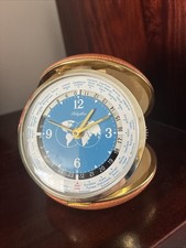 Rhythm Vintage Travel Alarm Clock with International Travel Adapter