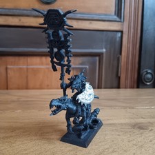 Lizardmen Saurus Army Standard Bearer on Cold One Metal Warhammer The Old World