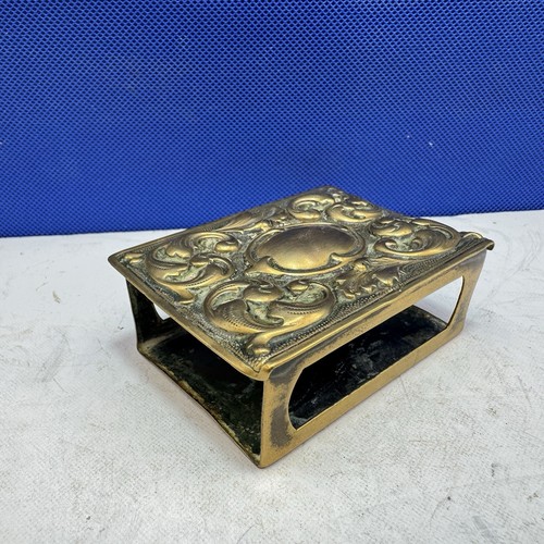 Brass large matchbox cover - matchbox, art