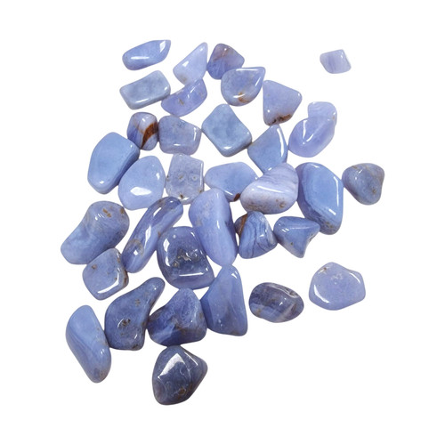 Blue lace agate tumble - blue, stone