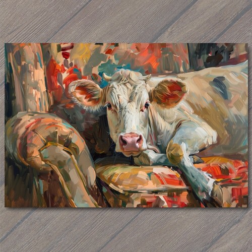 Art print cow couch - print,