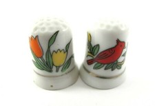 THIMBLES Set of 2 Red Bird and