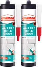 2x UniBond Wall Tile Quick Grout Anti-Mould Waterproof Ready Cartridge - WHITE