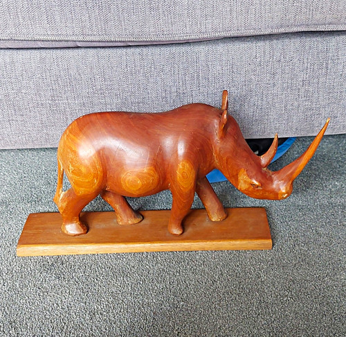 Wooden rhinoceros - wooden,