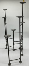 MCM Brutalist Style Metal Folding Candle Holder Articulated Candelabra Retro 27"