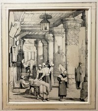 Antique French Pencil Drawing