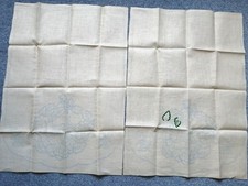 Vintage linen ready to embroider, two chair back covers  with floral pattern 