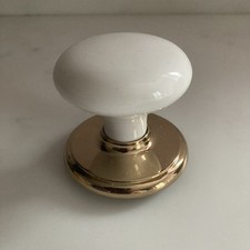 gainsborough white internal door knobs with brass look back-plates