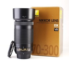 Nikon AF-P DX 70-300mm F4.5-6.3 G ED Telephoto Lens F&R Lens Cap & Hood Boxed