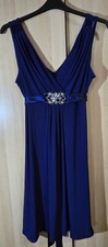 Scarlett Nite Royal Blue Jersey Cocktail Party Embellished Swing Dress sz 14