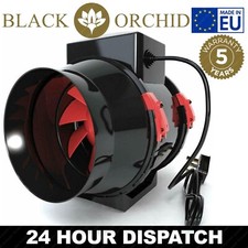 Black Orchid Mixed Flow In-line Extractor 4" 5" 6" 8" Fan Hydroponics UK Plug