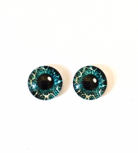 Green doll eye chips - green, round