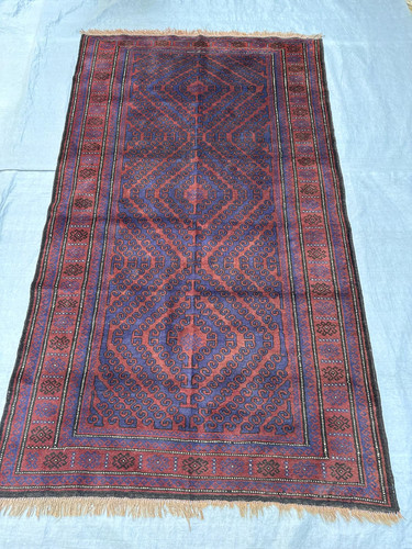 Afghan baluchi wool area rug - wool,