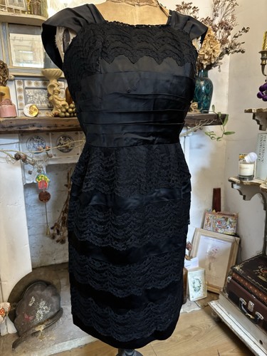 Vintage 1950s black satin - vintage,