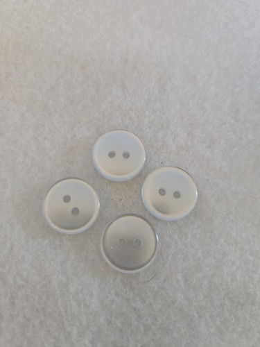 Acrylic white buttons 16mm - acrylic,