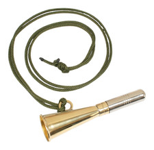 Gamekeeper's Brass Signal Oval Horn With Lanyard Beaters Gift Hunting Horn