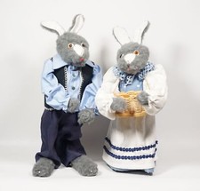 2 Gray Large Easter Bunnies