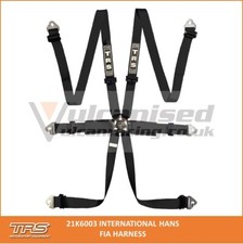 TRS Pro International Standard FIA Approved 6 Point Saloon Racing Harness Black