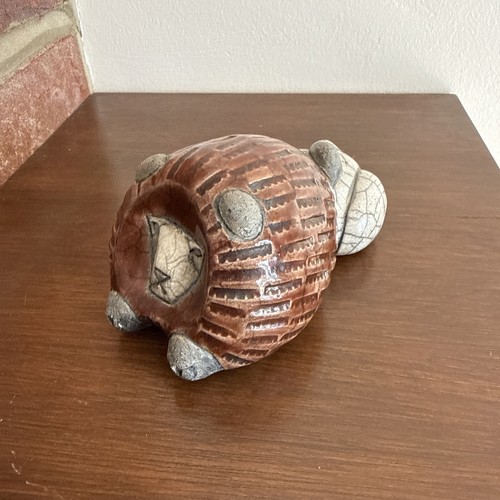 Raku pottery lion - raku, figurine