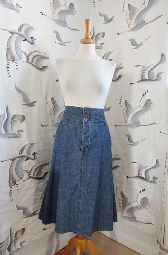 Toast blue denim cotton - denim, a-line