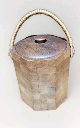 Vintage wooden ice bucket - vintage,