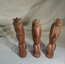 Set of 3 Wood Hand Carved of