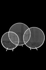 Set of 3 White Round Mesh