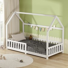 Junior Wooden House Bed Toddler Solid Pine Wood Children Kids Junior Bed Frame