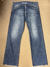 G-Star Low In Out Crotch Men Blue Straight Loose Jeans W38 L34 (2682)