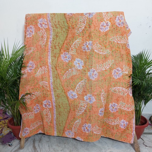 Vintage kantha quilt - quilt, blue