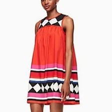 Kate Spade Geo Border Babydoll Dress NEW Size Large