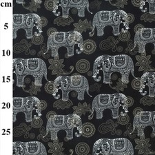 Cotton Fabric - Black Paisley