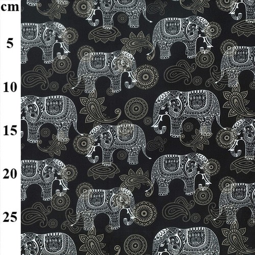 Cotton fabric black paisley - cotton,