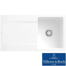 Villeroy & Boch Siluet 50 Flat 1.0 Bowl Ceramic Kitchen Sink - No Waste