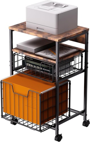 Tier rolling file cart - file, |