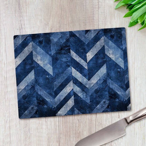Navy blue chevron pattern - blue,