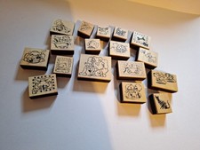 Mix Rubber Stamps Teddy Dog Cat X17 All Different